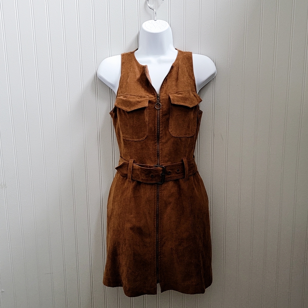 Hollister faux suede zip up dress